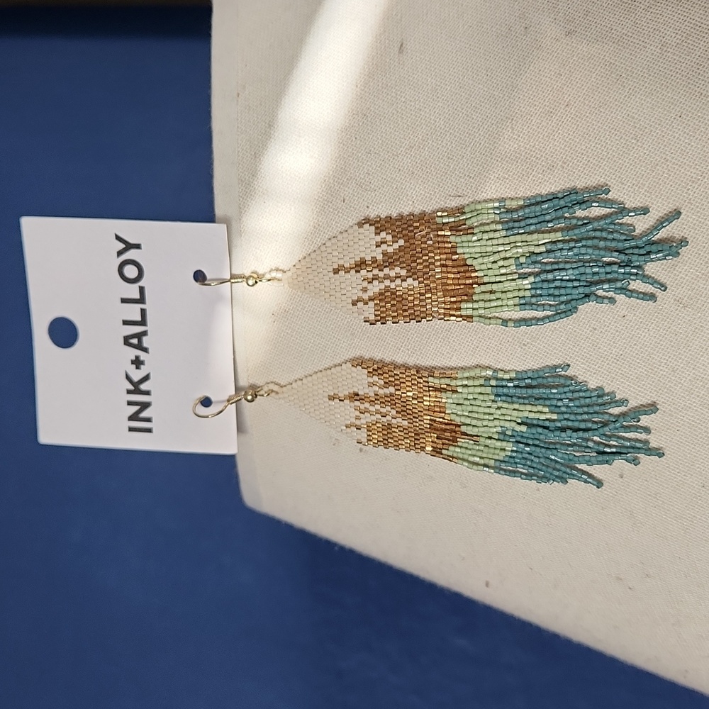 Ink + Alloy Beaded earrings. New!